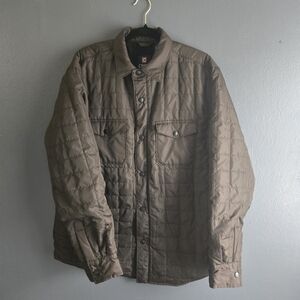 Chaps Olive Green Quilted Lightweight Men's Snap Front Shirt Jacket Large